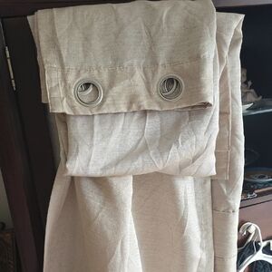 x2 Set Linen Blended Grommet Curtail Panels 80"×54"
